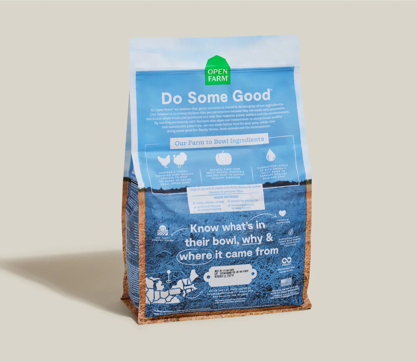 Open Farm Small Breed Chicken Turkey Ancient Grains Dry Dog - detail view