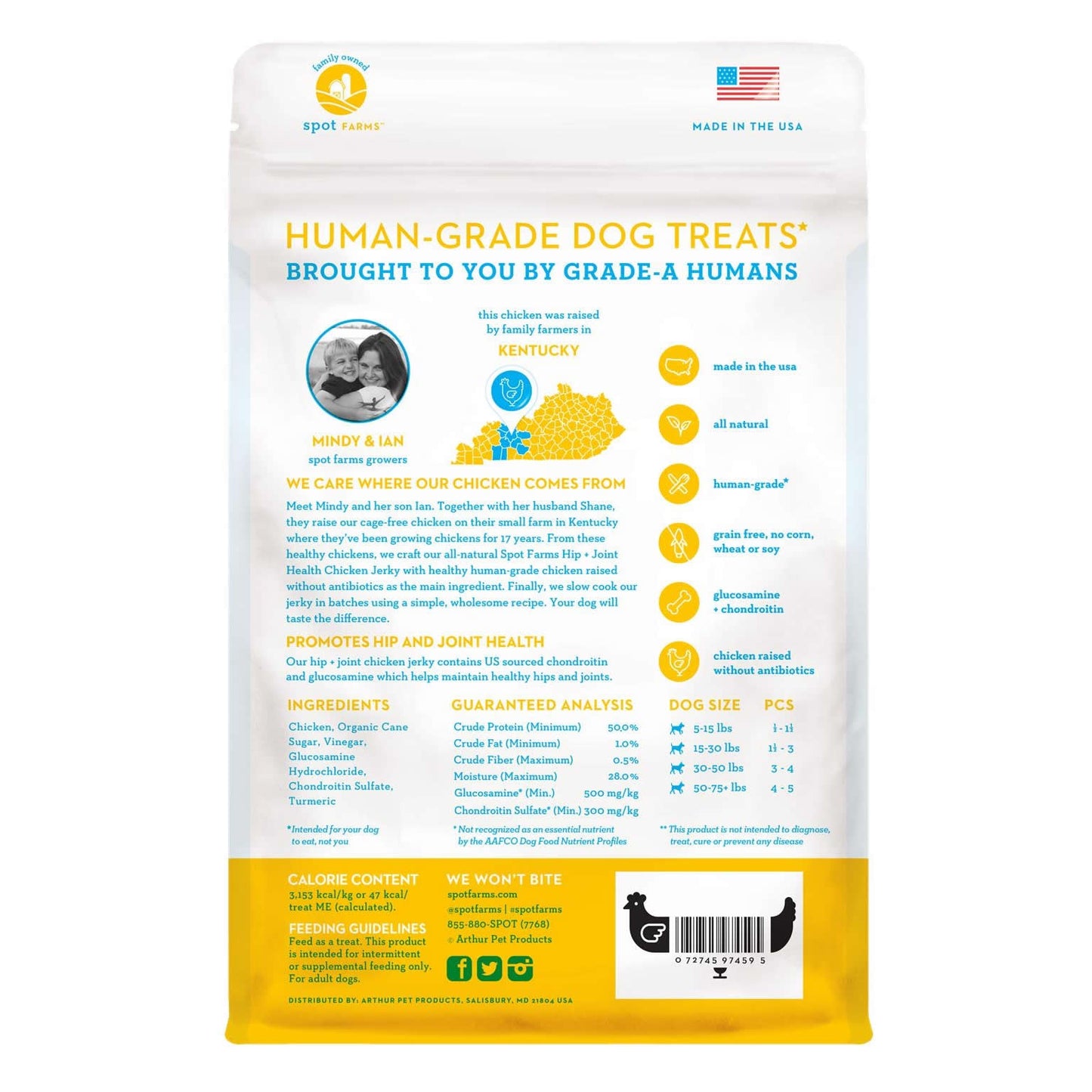 Spot Farms Dog Grain Free Jerky Hip & Joint Chicken (12oz) - detail view