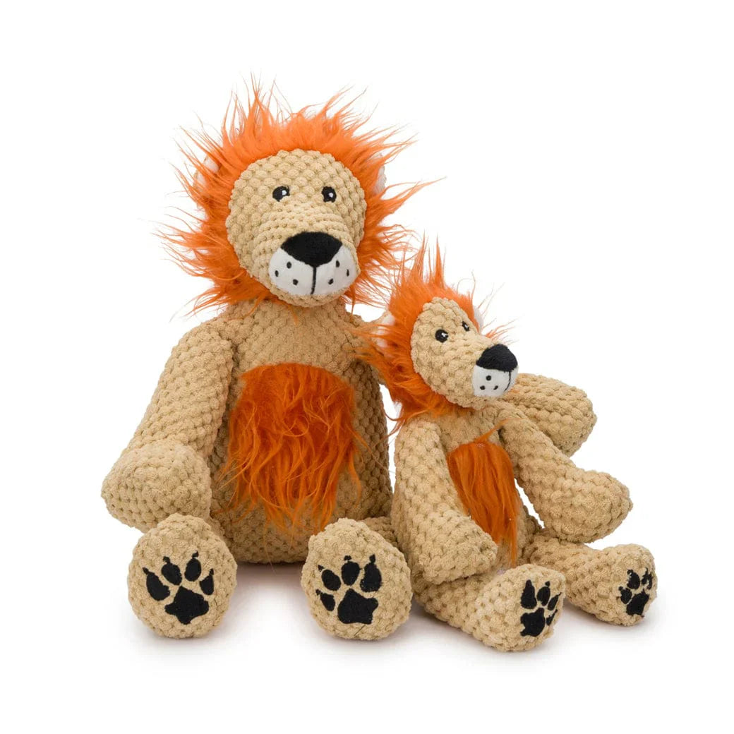 Fabdog Floppy Lion Tan Interactive Dog Toy Durable Play - detail view