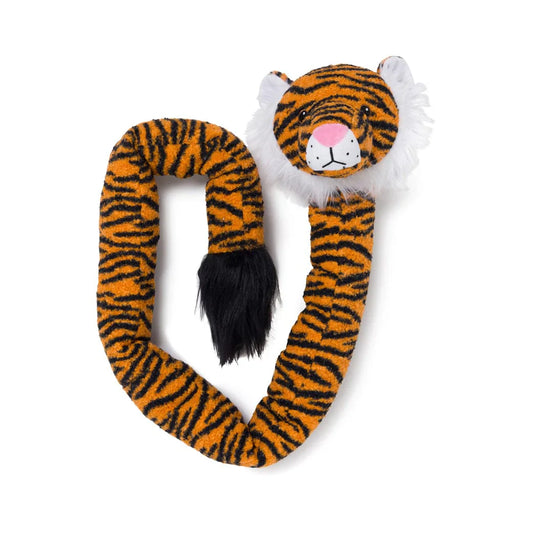 Fabdog Twisty Tiger Orange Black 5Ft Interactive Dog Toy - detail view