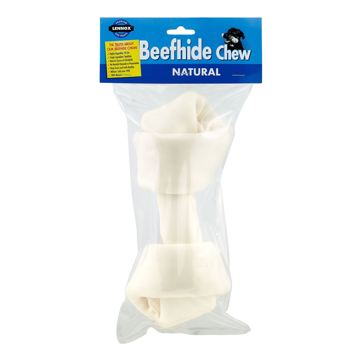 Lennox Premium Knotted White Bone 8 9 Inch Dog Treats - main product image