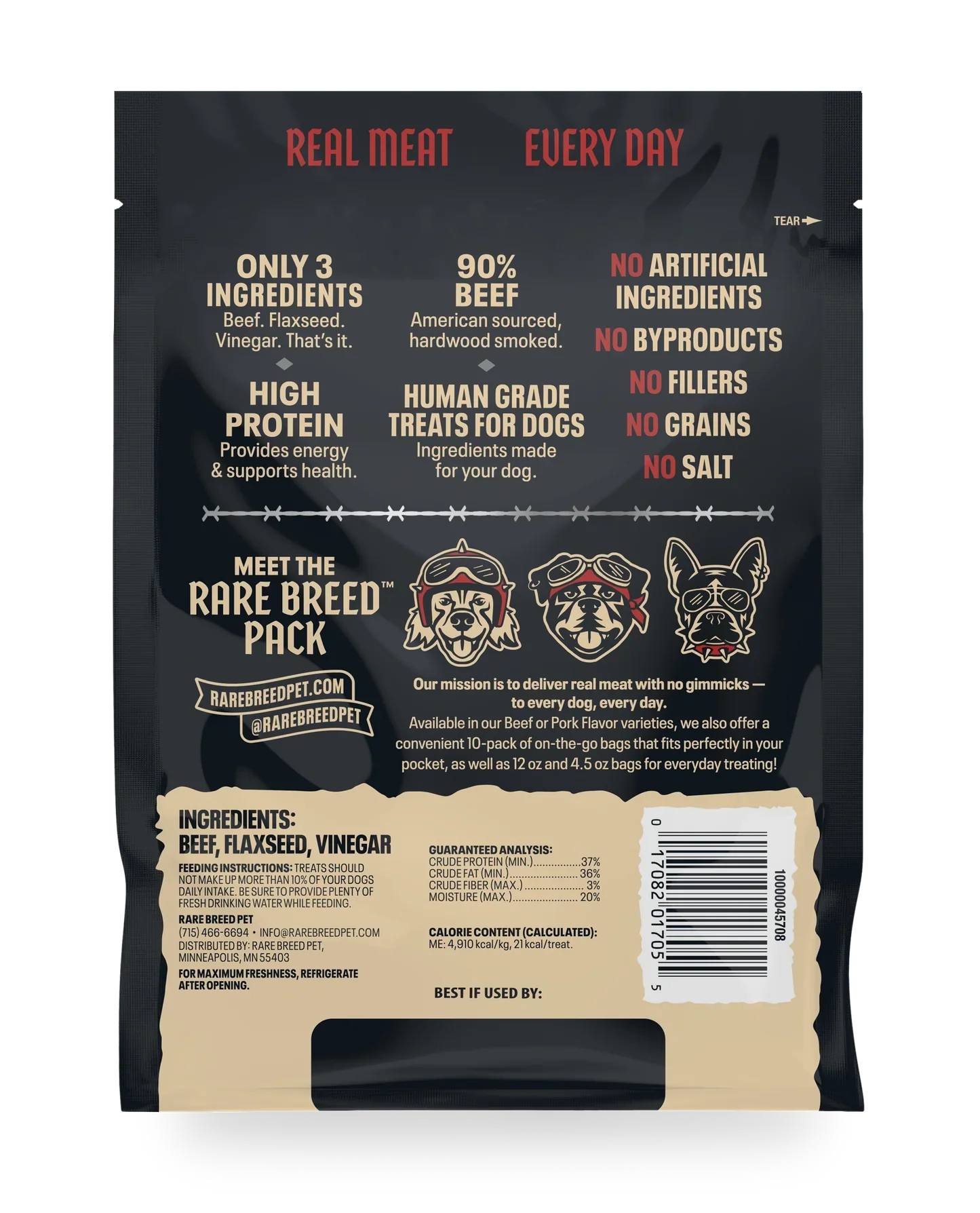Rare Breed Beef Tender Meat Cuts dog treats Premium - detail view