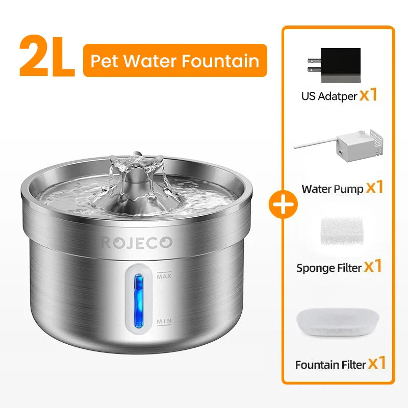 Cat Water Fountain Stainless Steel Drinking Fountain for Comfort main product image for dogs and cats