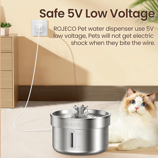 Cat Water Fountain Stainless Steel Drinking Fountain for Comfort main product image for dogs and cats