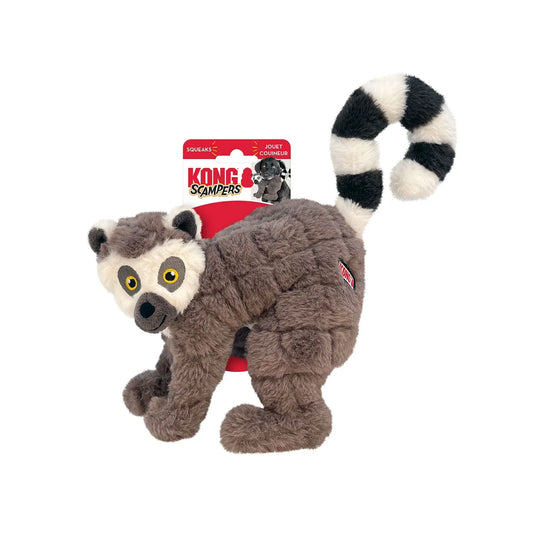 KONG Scampers Lemur Medium For Dogs Plush Dog Toy Durable - detail view