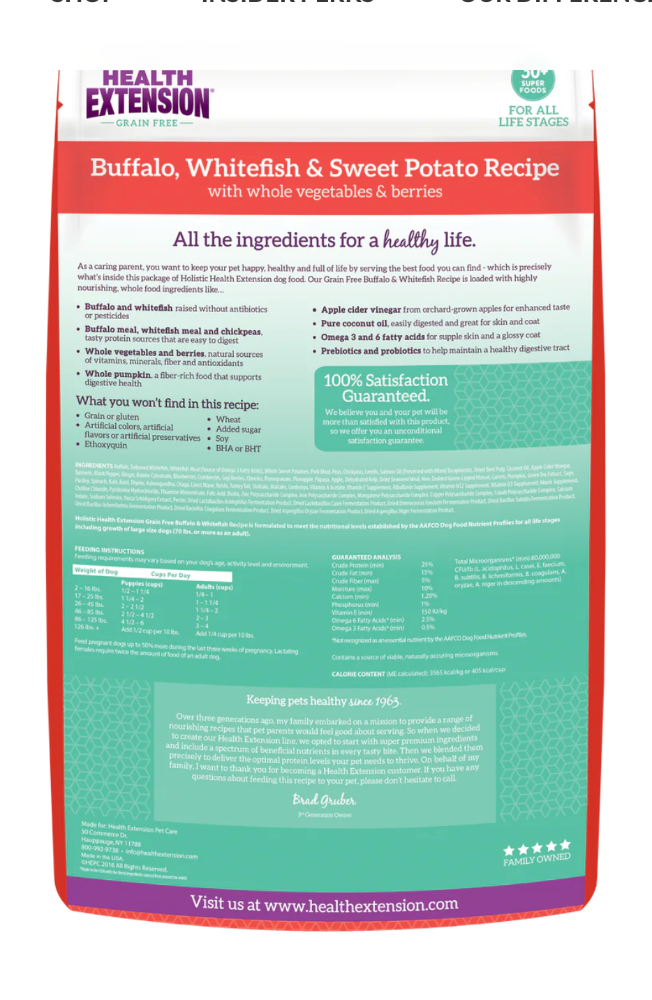 Health Extension All Life Stages Grain Free Buffalo And Dog - detail view