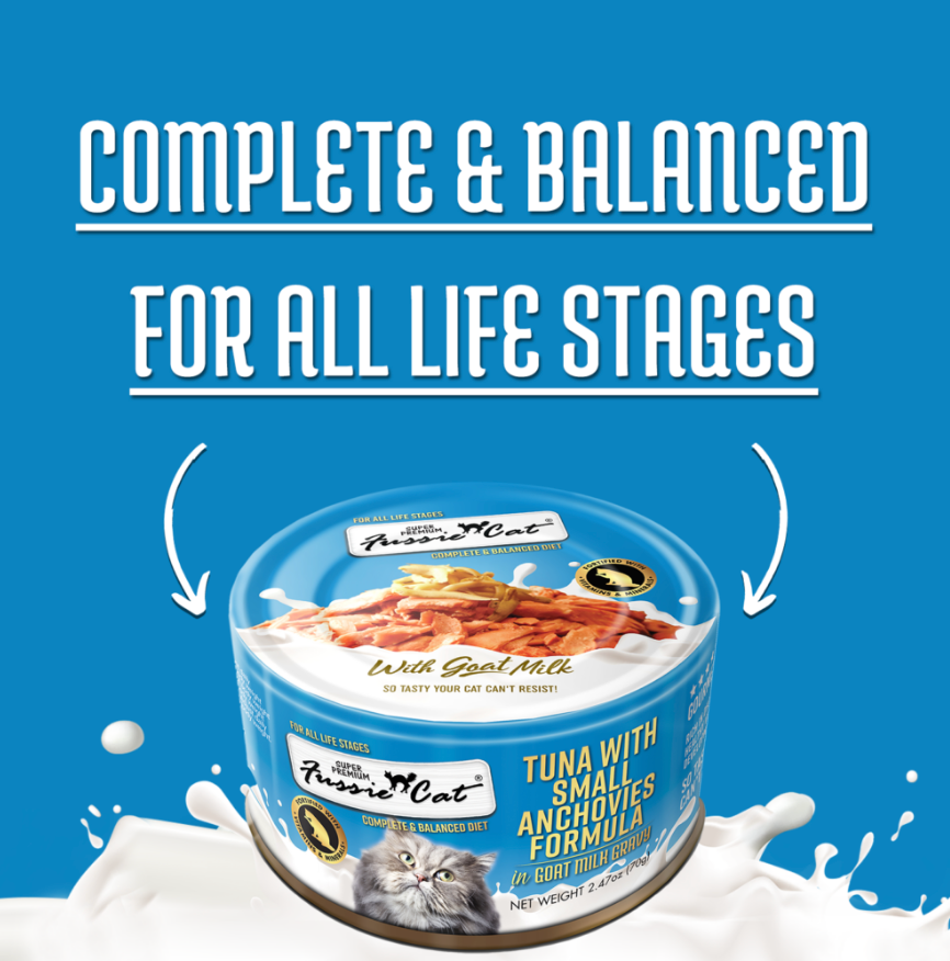 Fussie Cat Tuna With Small Anchovies Formula In Goat Milk 2 - lifestyle view
