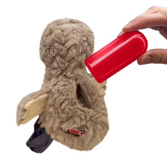 KONG Comfort Tykes Goat Plush Dog Toy Durable Play - detail view