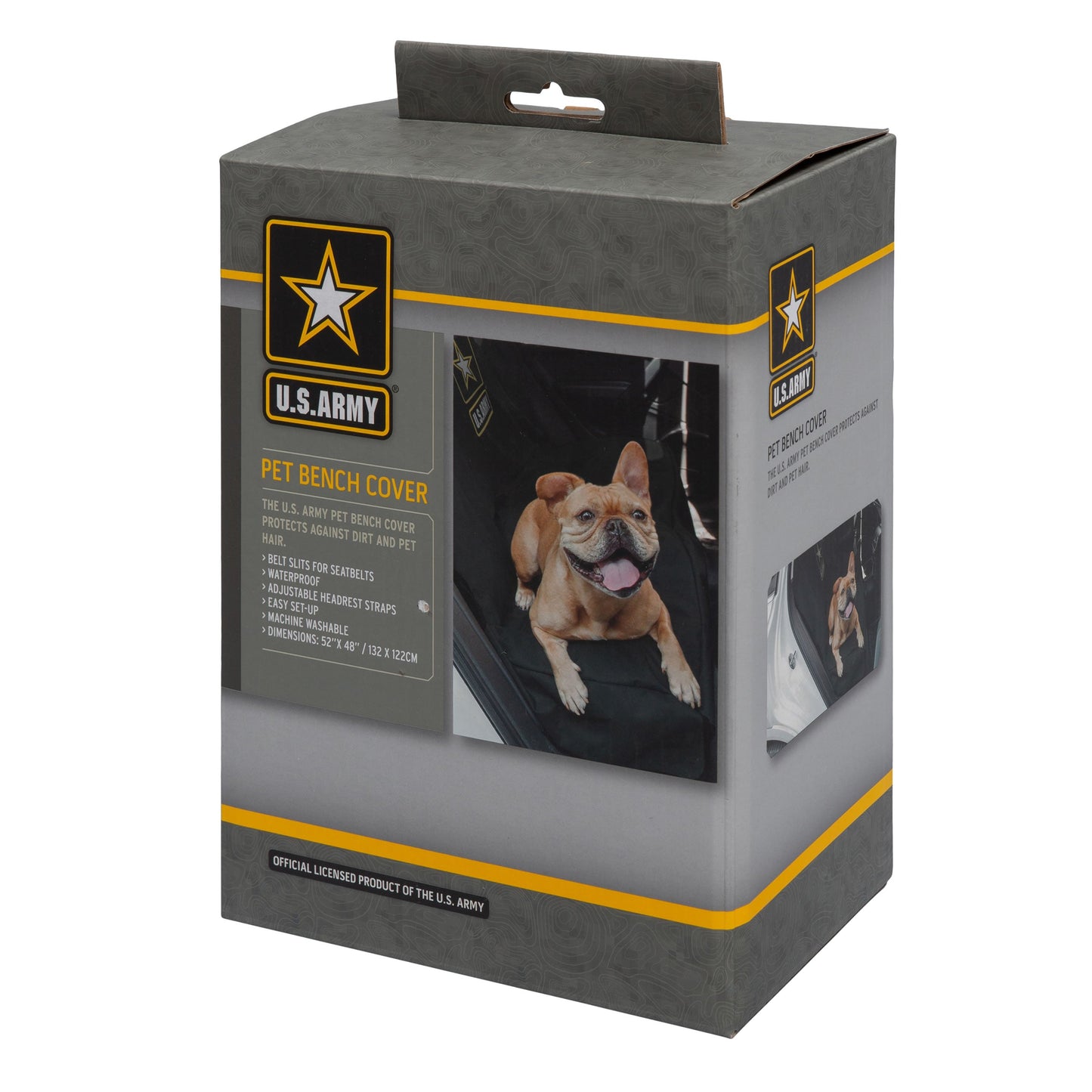 Us Army Car Bench Seat Pet Cover Dark Camo Pet Travel Pet - detail view