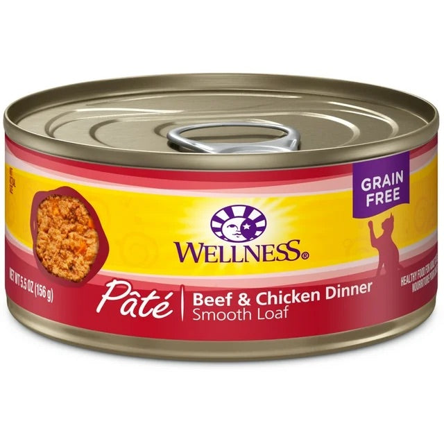 Wet Cat Food Wellness Beef Recipe 5.5oz Daily Meals Premium - main product image