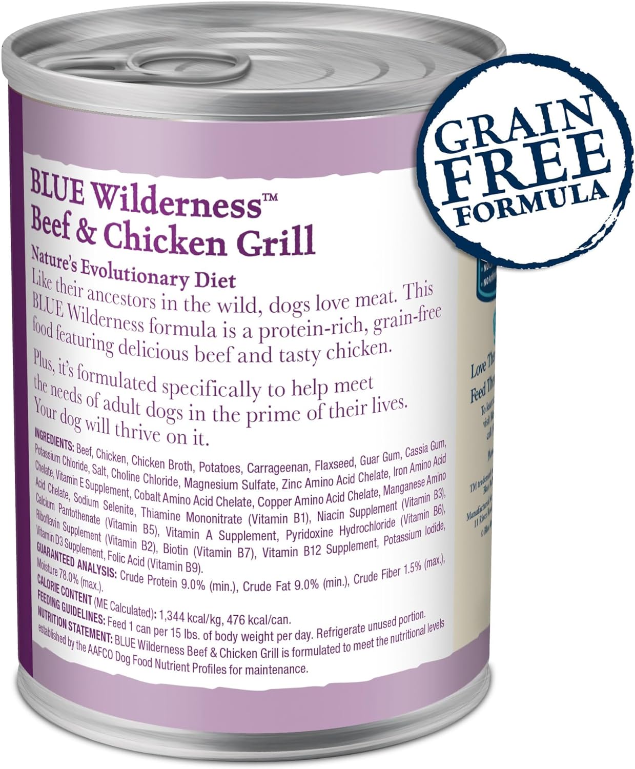 Blue Buffalo Wilderness Adult Grain Free Beef Chicken Grill - detail view
