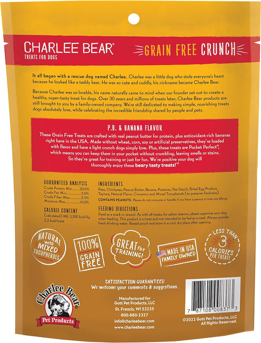 Charlee Bear Grain Free Crunch P.B & Banana Dog Treats (8oz) - detail view