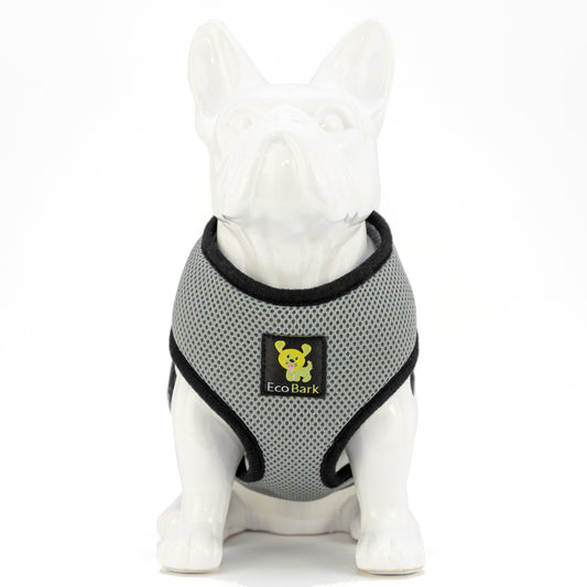 Dog Harness EcoBark Gray Harness Over-the-Head Soft Mesh - detail product image for dog harness