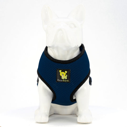 Dog Harness EcoBark Navy Harness Over-the-Head Soft Mesh - detail product image for dog harness