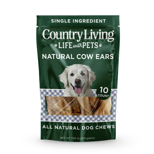 Dog Treats Country Living Natural Cow Ears Chews 10 Count - detail product image for dog treats