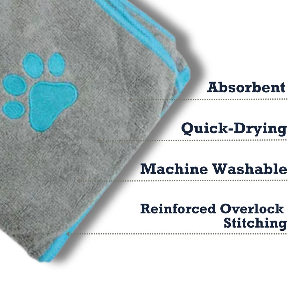 Dog Supply Country Living Large Gray Microfiber Bath Towel - gallery product image for dog supply