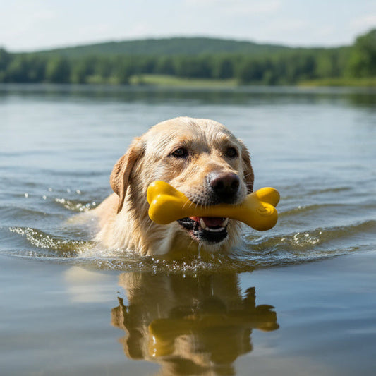 Pup X Rubber Bone Dog Toy Durable Floats Chew Toy For Large - detail view