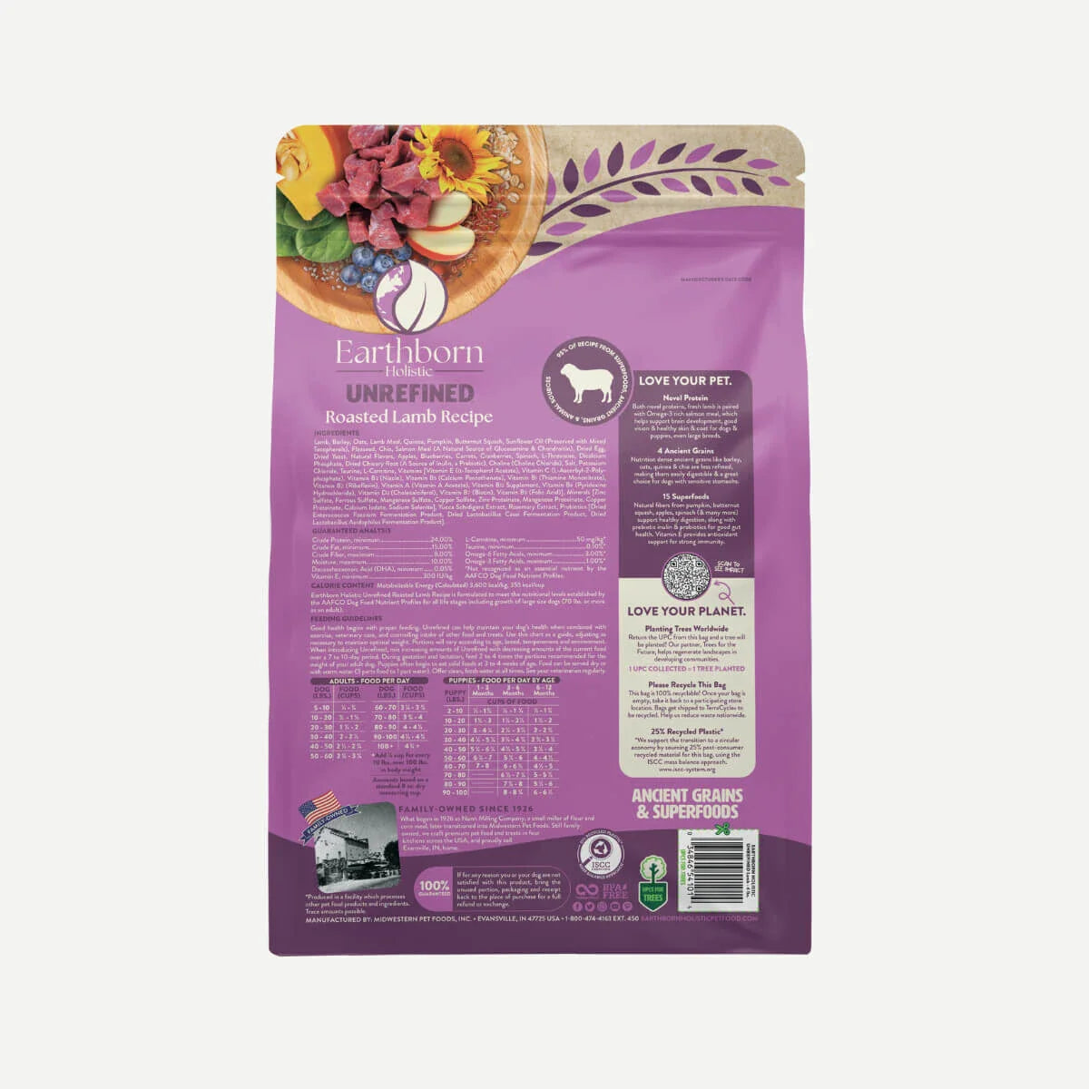 Earthborn All Life Stages Unrefined Ancient Roasted Lamb Dry - detail view
