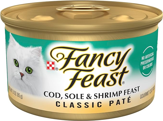 Wet Cat Food Fancy Feast Cod Recipe 3oz Daily Meals Premium - main product image
