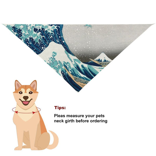 Pet Supply Hokusai Great Wave Off Kanagawa Scarf for Comfort main product image for dogs and cats