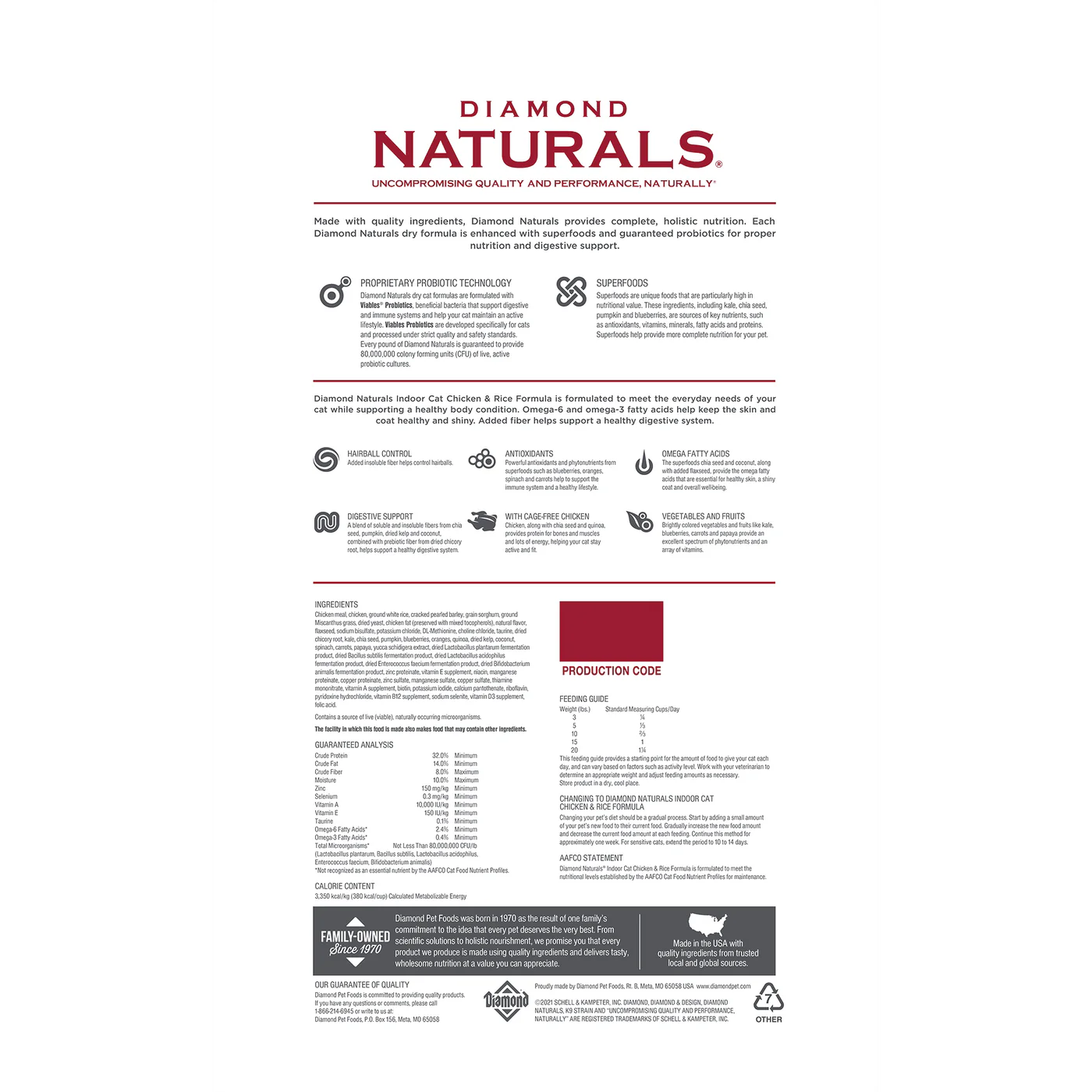 Diamond Naturals Indoor Chicken And Rice Dry Cat Food Dry - detail view