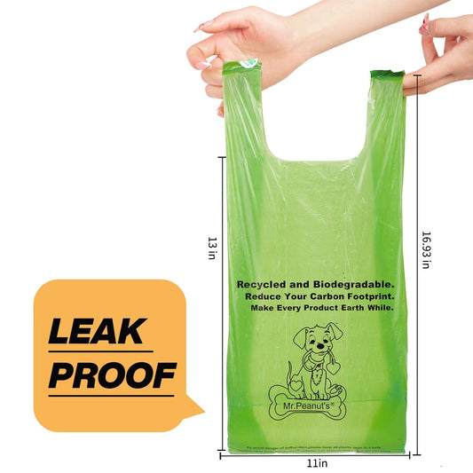 Mr. Peanut's XL Pooper Scooper Sized 13X11" BioDegradable BioPlastic Recycled Plant Based Waste Bags - 160 Count - detail vie