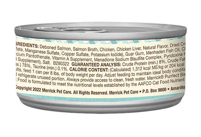 Merrick Purrfect Bistro Grain Free Adult Salmon Pate Cat 3Oz - lifestyle view