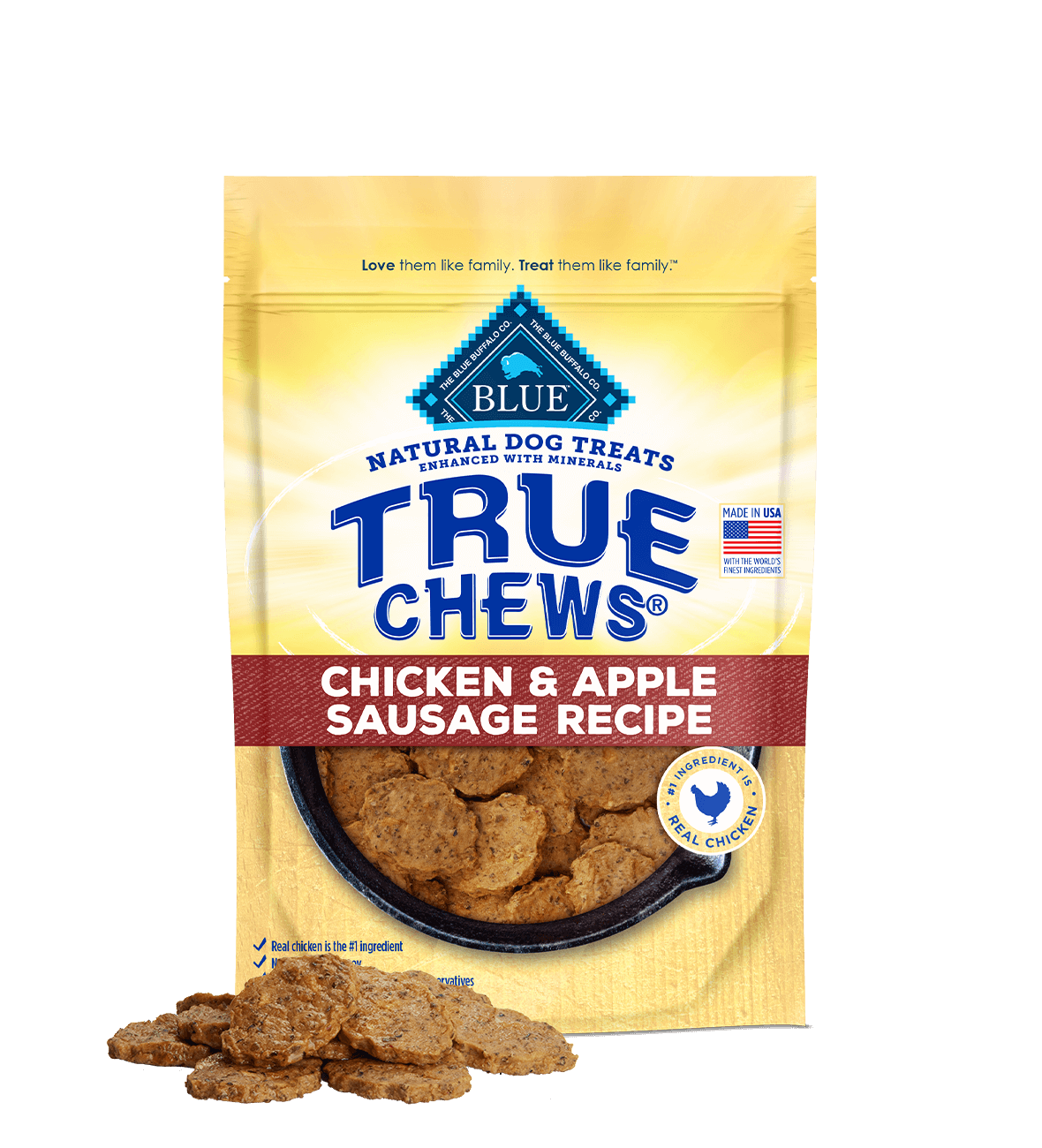 Blue Buffalo True Chews Chicken And Apple Sausage Dog Treats - main product image