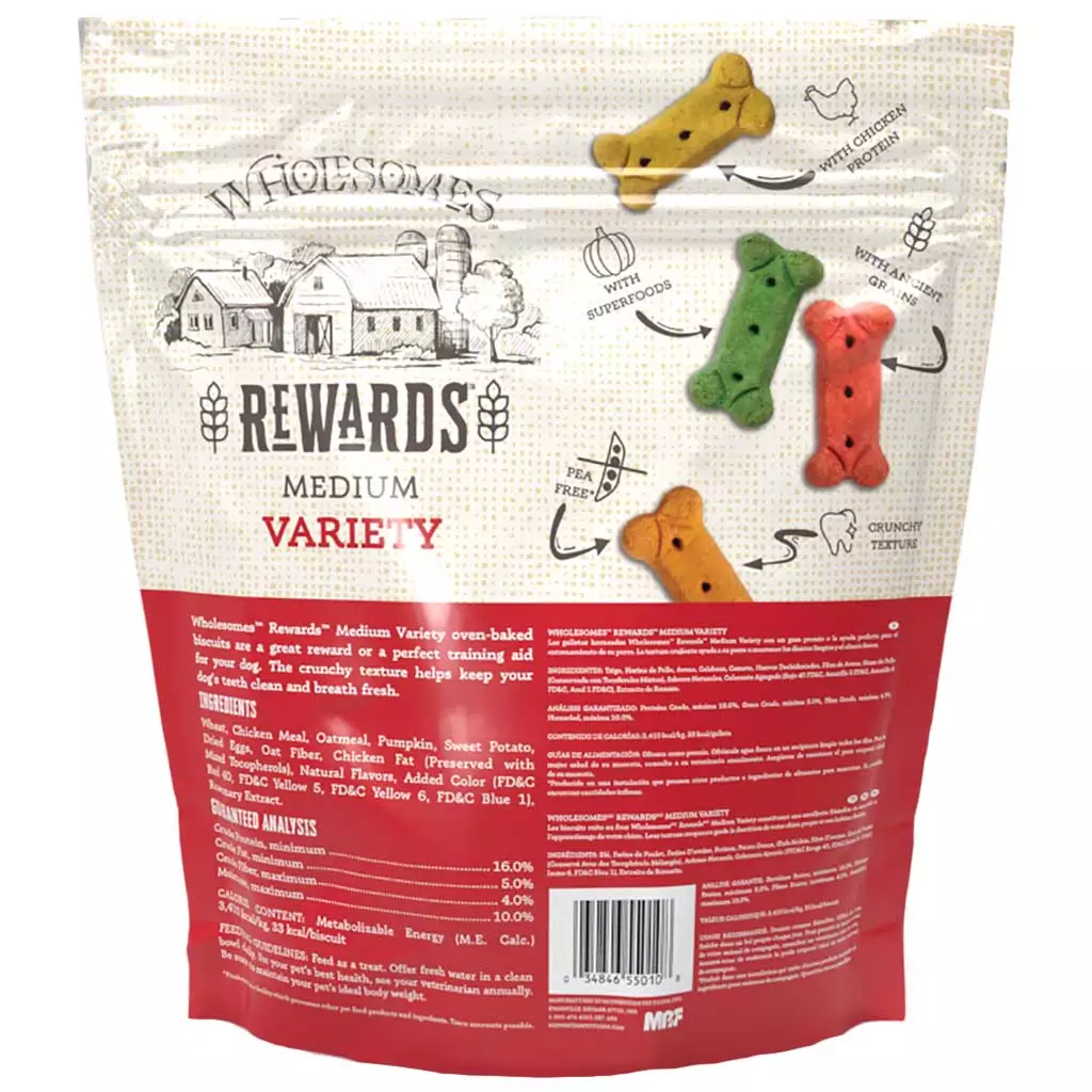 Wholesomes Adult Variety Medium Dog Treats 3Lb Dog Treats - detail view