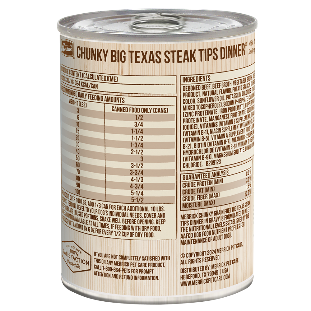 Merrick Chunky Grain Free Adult Big Texas Steak Dinner Wet - detail view