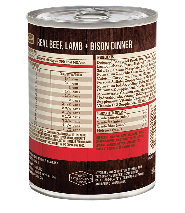 Merrick Grain Free Real Beef Lamb And Bison Wet Dog Food 12 - lifestyle view