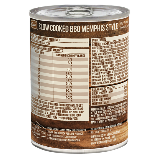 Merrick Slow Cooked Grain Free Adult Bbq Memphis Chicken Wet - detail view