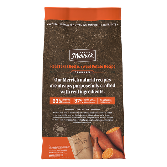 Merrick Grain Free Adult Beef and Sweet Potato Dog Dry Food - detail view