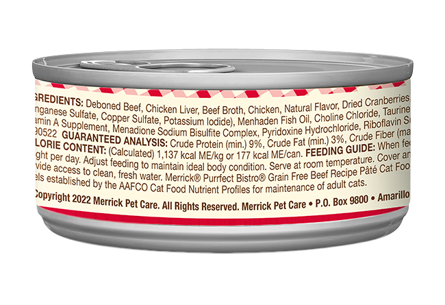 Merrick Purrfect Bistro Grain Free Adult Beef Pate Cat Food - lifestyle view