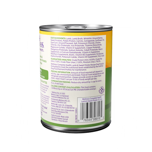 Wellness Adult Lamb and Sweet Potato Wet Dog Food (12.5oz) - detail view