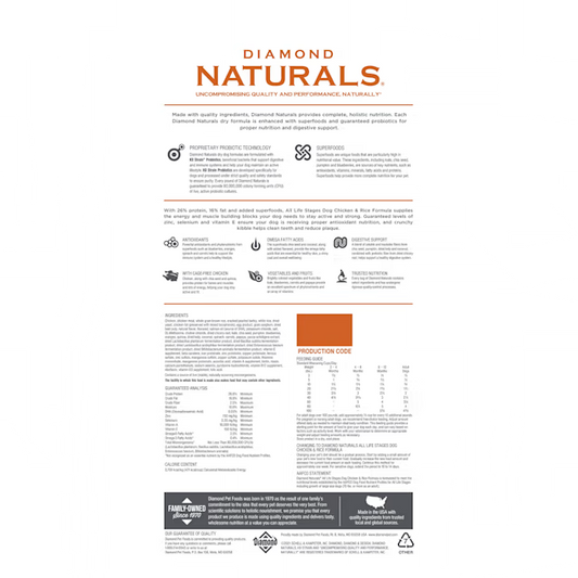 Diamond Naturals All Life Stages Chicken Rice Dry Dog Food - detail view