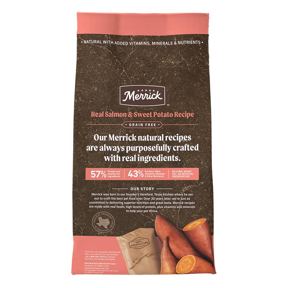 Merrick Grain Free Adult Salmon And Sweet Potato Dog Dry Dry - detail view