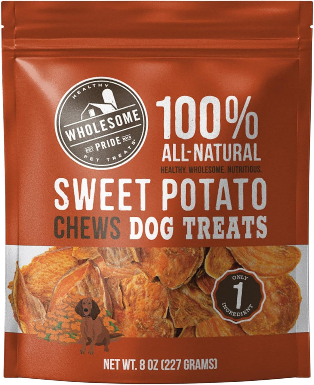 Wholesome Pride 100 Natural Sweet Potato Dog Chews Dog - main product image