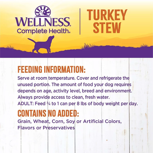 Wet Dog Food Wellness Turkey Recipe 12.5oz Daily Meals Premi - detail view