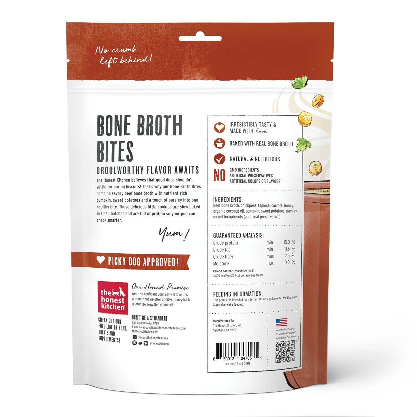 Honest Kitchen Bone Broth Bites Beef And Sweet Potato Dog - detail view