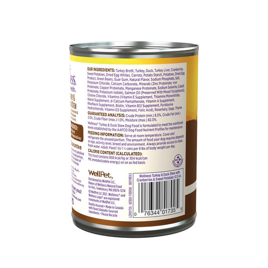 Wellness Adult Turkey and Duck Stew Wet Dog Food (12.5oz) - detail view