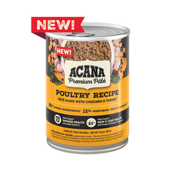 Acana Adult Grain Free Pate Poultry Wet Dog Food (12.8oz) - main product view | Dog Food at Purrfect Pet Kingdom