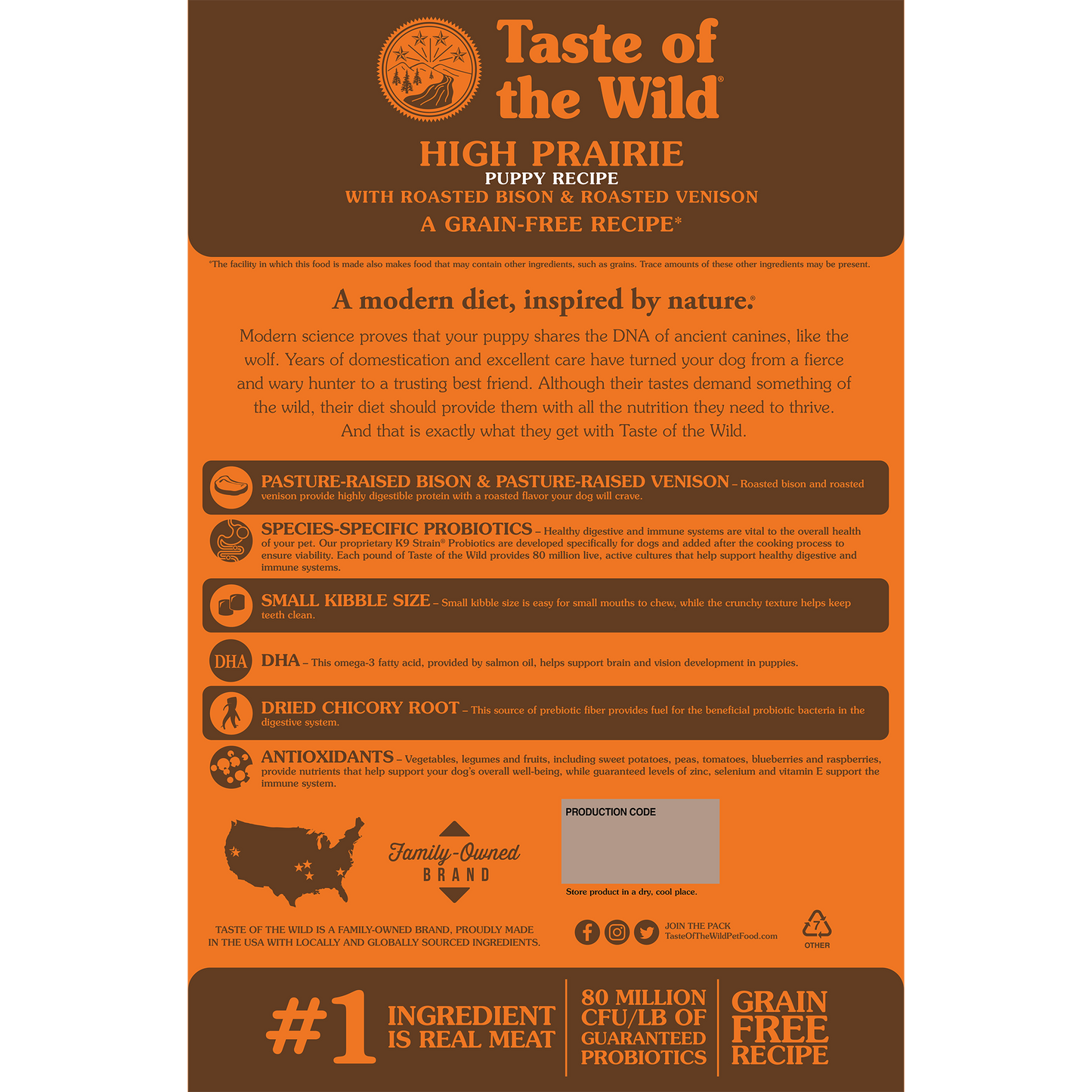 Taste Of The Wild Puppy High Prairie Bison And Venison Food - detail view