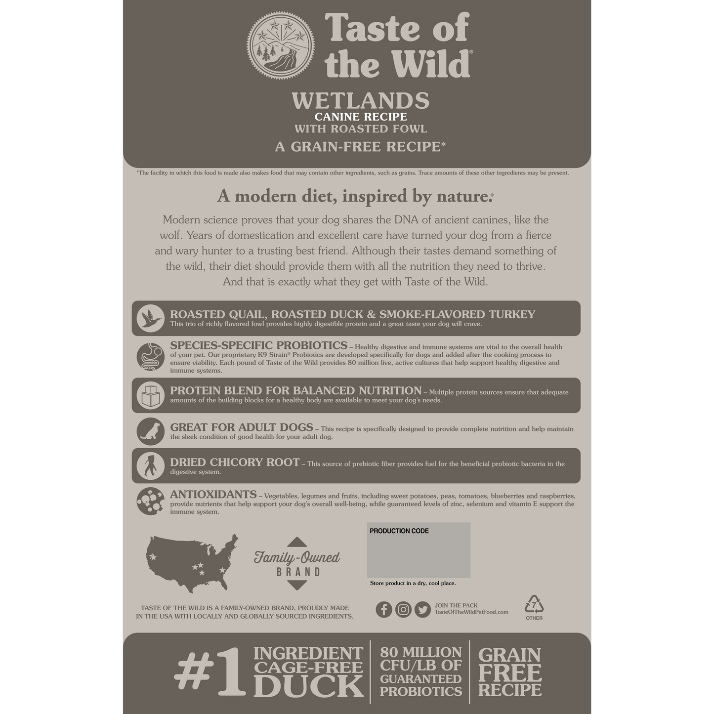 Taste Of The Wild Adult Wetland Fowl Canine Food Dry Dog - detail view
