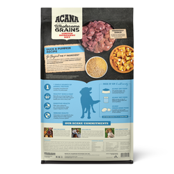 Acana Adult Wholesome Grains Duck and Pumpkins Dog Food (4lb) - detail view | Dog Food at Purrfect Pet Kingdom