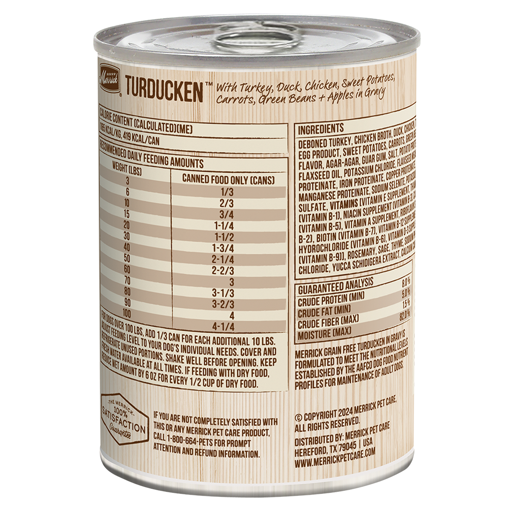 Merrick Grain Free Turducken Wet Dog Food 12 7Oz Wet Dog - lifestyle view