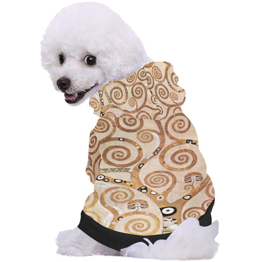 Pet Apparel Klimt Tree of Life Stoclet Frieze Button Hoodie - detail product image for pet apparel
