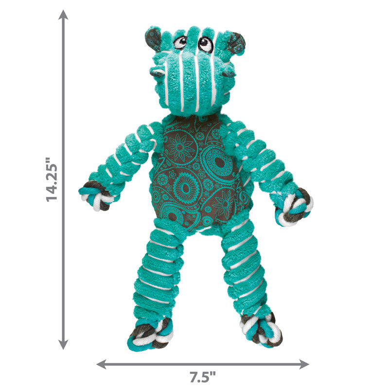 KONG Floppy Knots Hippo Plush Dog Toy Durable Play - gallery image 6