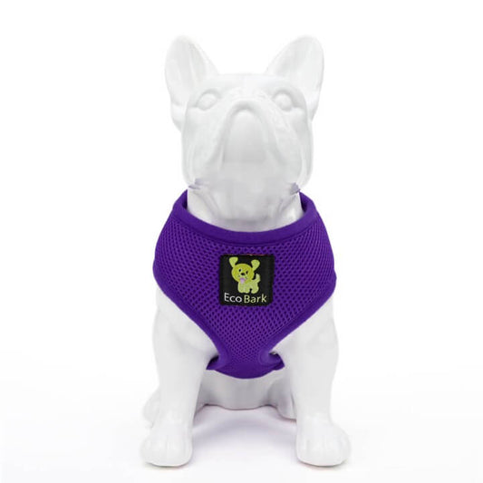 Dog Harness EcoBark Purple Harness Over-the-Head Soft Mesh - detail product image for dog harness