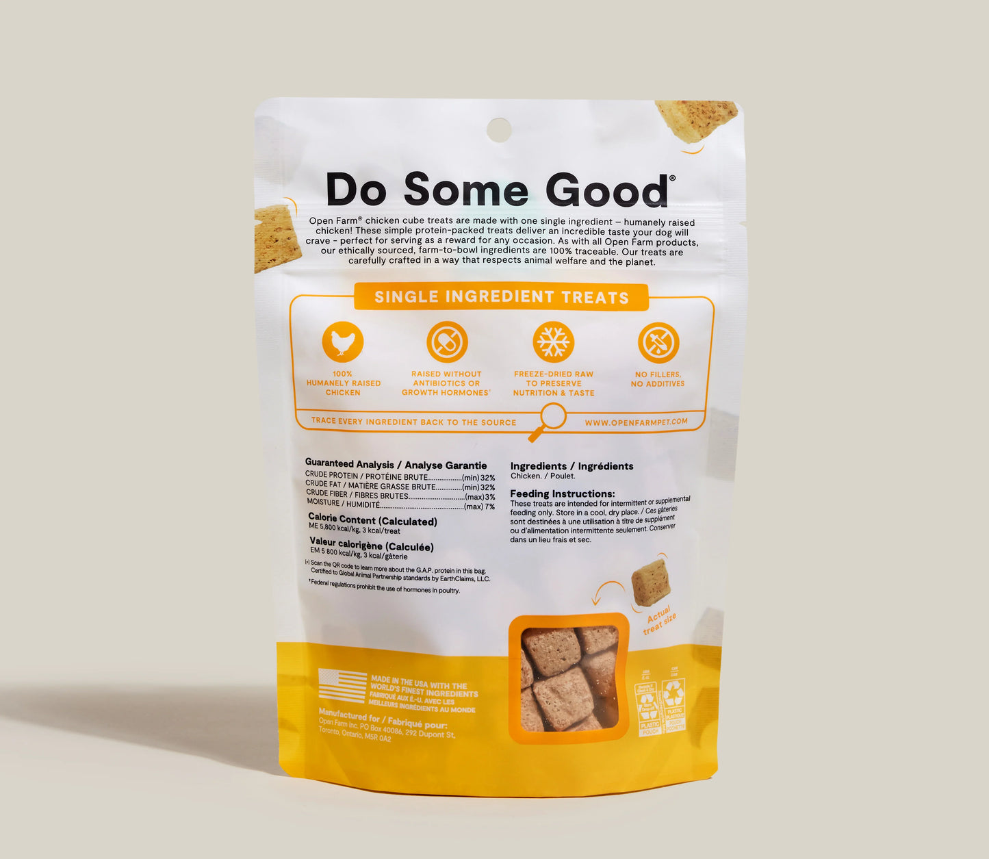 Open Farm Dog Grain Free Freeze Dried Treat Chicken (3oz) - detail view
